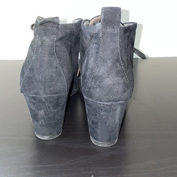 BONGO Black Women's Maddie Wedge Lace Up Ankle Booties Size 8 - Picture 5 of 9